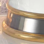 Ontwerp semi-verzonken badkamer gootsteen in vuur klei gemaakt in Italië, Manilo Viadurini