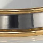 Ontwerp semi-verzonken badkamer gootsteen in vuur klei gemaakt in Italië, Manilo Viadurini