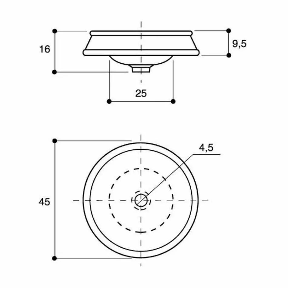 Ontwerp semi-verzonken badkamer gootsteen in vuur klei gemaakt in Italië, Manilo Viadurini
