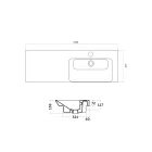 Inbouw- en rechts gemonteerde wastafel in Maida keramiek Viadurini