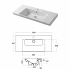 Ingebouwde wastafel en steun in wit keramiek of gekleurd Maida Viadurini
