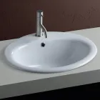 Moderne design witte keramische aanrechtwastafel - Papavero Viadurini