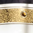 Ronde ingebouwde gootsteen in vuurklei en goud gemaakt in Italië, Otis Viadurini