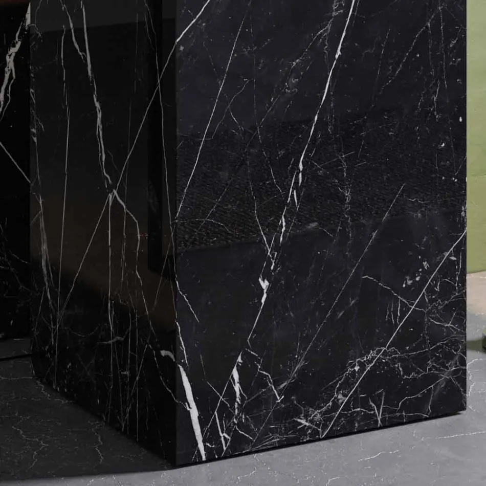 Wastafel met geometrisch ontwerp in porseleinen aardewerk 4 afwerkingen - Calogero Viadurini