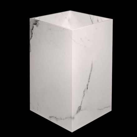 Wastafel met geometrisch ontwerp in porseleinen aardewerk 4 afwerkingen - Calogero Viadurini