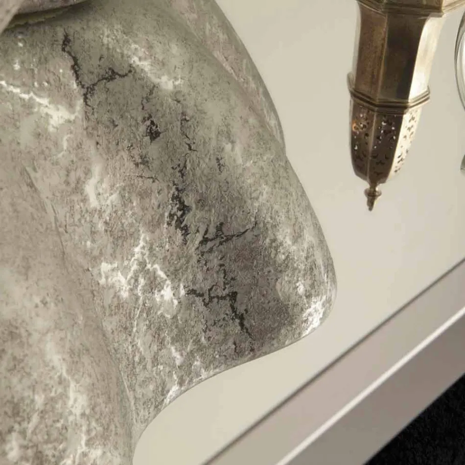 Witzilver keramische aanrecht wastafel gemaakt in Italië Cubo Viadurini