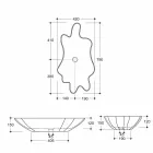Designwastafel keramiek zwart en goud gemaakt in Italië Rayan Viadurini