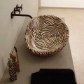 Design keramische aanrecht wastafel met oranje zebra gemaakt in Italië Glossy