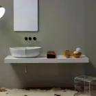 Aanrecht design wastafel in wit keramiek gemaakt in Italië Oscar Viadurini