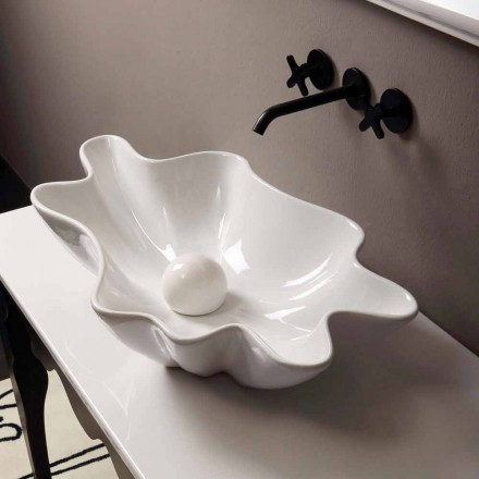 Moderne design keramische aanrecht wastafel gemaakt in Italië Rayan Viadurini