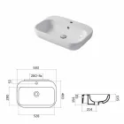 Design wastafelblad of wand in keramische Riardo Viadurini