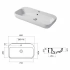 Design wastafelblad of wand in keramische Riardo Viadurini