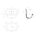 van muurontwerp wastafel rechthoekig tweekleurige keramische Jacob Viadurini