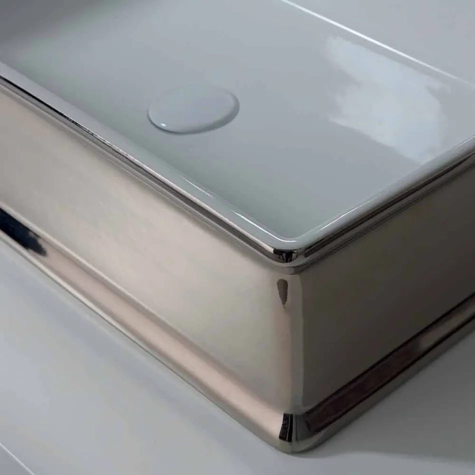 Eigentijdse design aanrecht keramische wastafel gemaakt in Italië Debora Viadurini