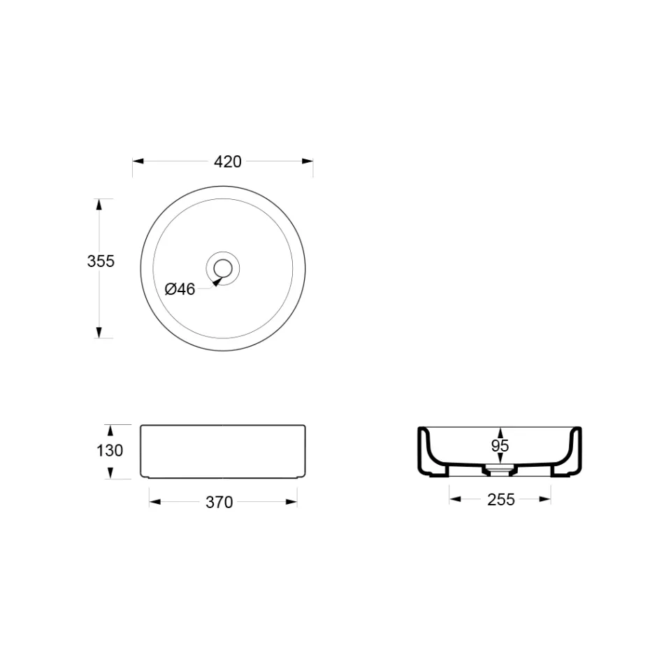 Keramische wastafel met een diameter van 42 cm, gemaakt in Italië - Girl Viadurini
