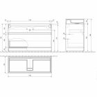 Dubbele wastafel met onderkast Modern design in laminaat - Pompei Viadurini