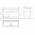 Dubbele wastafel met onderkast Modern design in laminaat - Pompei Viadurini