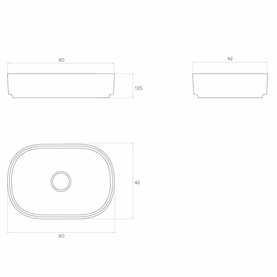 Made in Italy Vrijstaande opzetwastafel, Formicola Viadurini