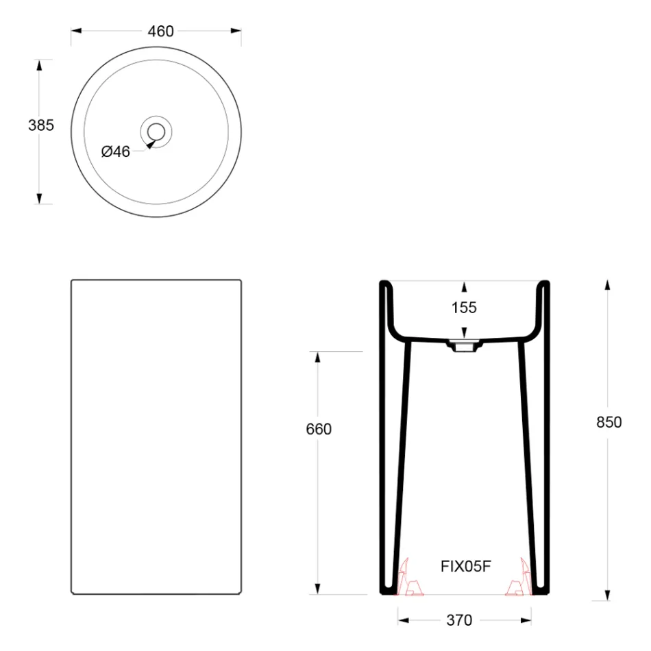 Vrijstaande keramische wastafel, gemaakt in Italië - Ragazza Viadurini