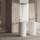 Vrijstaande keramische wastafel, gemaakt in Italië - Ragazza Viadurini