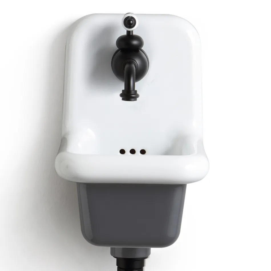 Vrijstaande wastafel in wit en gekleurd keramiek 26 cm - Jordan Viadurini