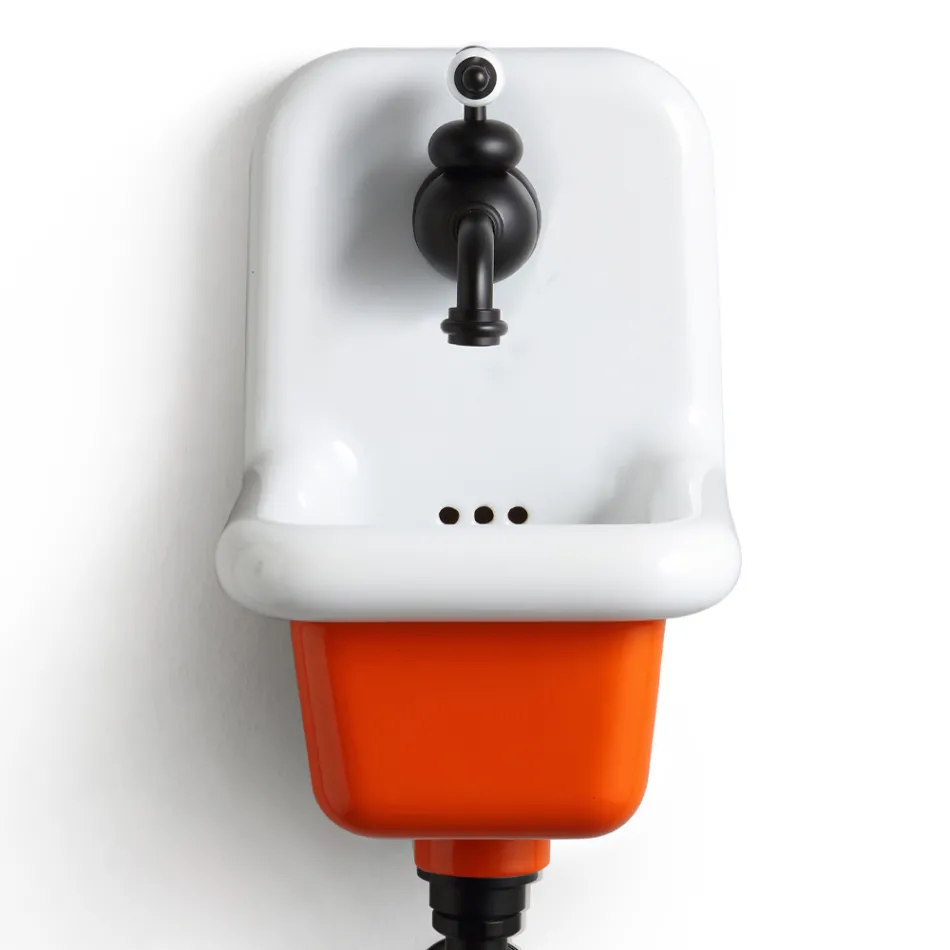 Vrijstaande wastafel in wit en gekleurd keramiek 26 cm - Jordan Viadurini