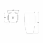 Gais moderne vrijstaande keramische wastafel, gemaakt in Italië Viadurini