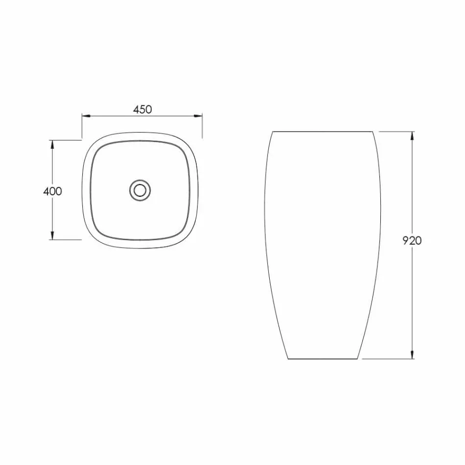 Gais moderne vrijstaande keramische wastafel, gemaakt in Italië Viadurini