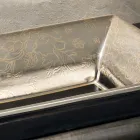 Handgegoten vuurkleiwastafel met kleurrijke decoraties Made in Italy - Aulente Viadurini