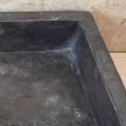Donkergrijze wasbak in Thaise natuursteen, handgemaakt Viadurini