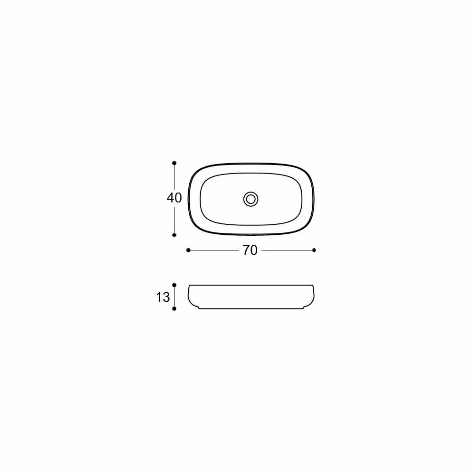 Modern design witte keramische aanrecht wastafel gemaakt in Italië - Tune1 Viadurini