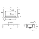 Hangende of aanrecht gekleurde keramische wastafel Made in Italy - Quadro Viadurini