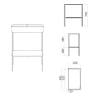 Keramische wastafel met vloerstaande structuur met plank Made in Italy - Graffa Viadurini