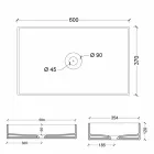 keramische wastafel modern design ondersteuning Zon 60x37, made in Italy Viadurini
