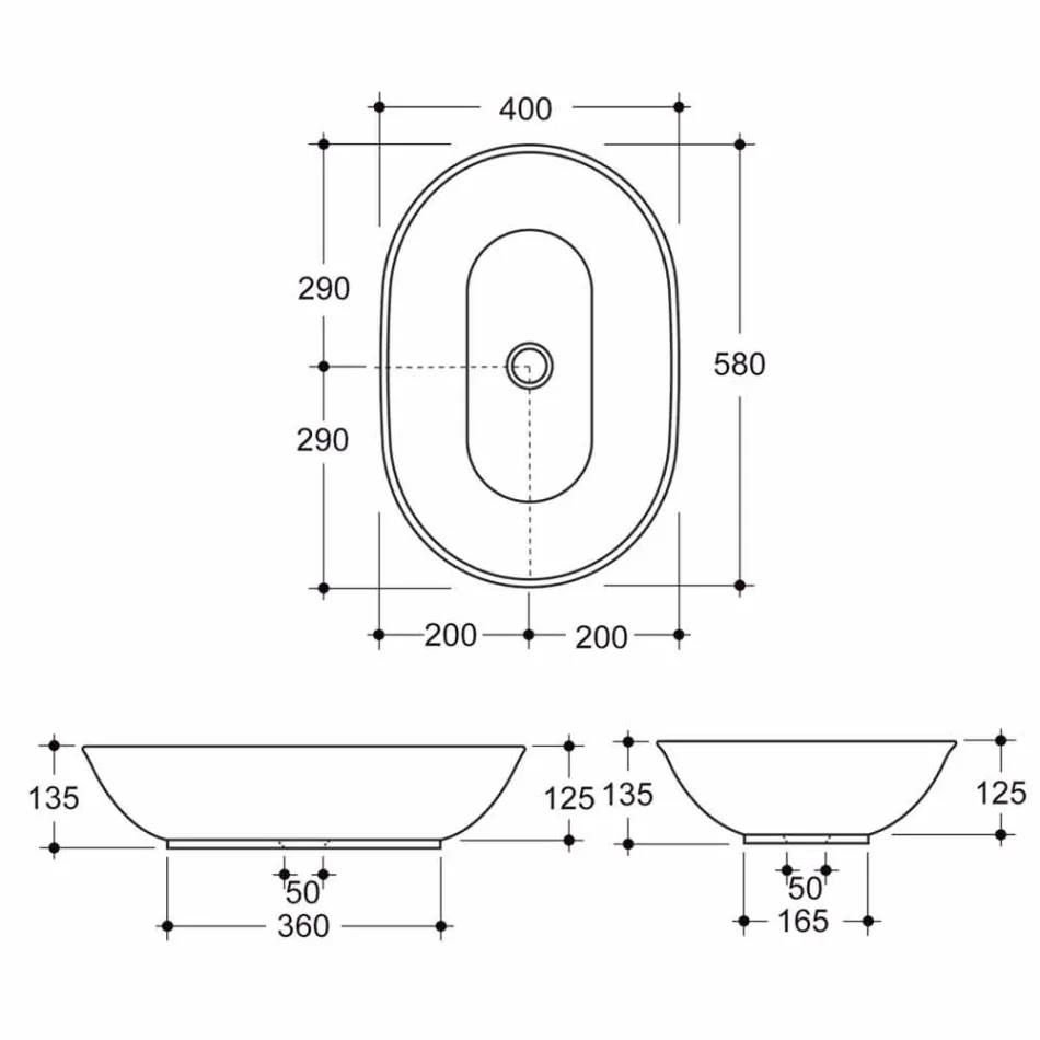 Moderne design keramische wastafel aanrecht gemaakt in Italië Viadurini