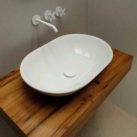 Moderne design keramische wastafel aanrecht gemaakt in Italië Viadurini