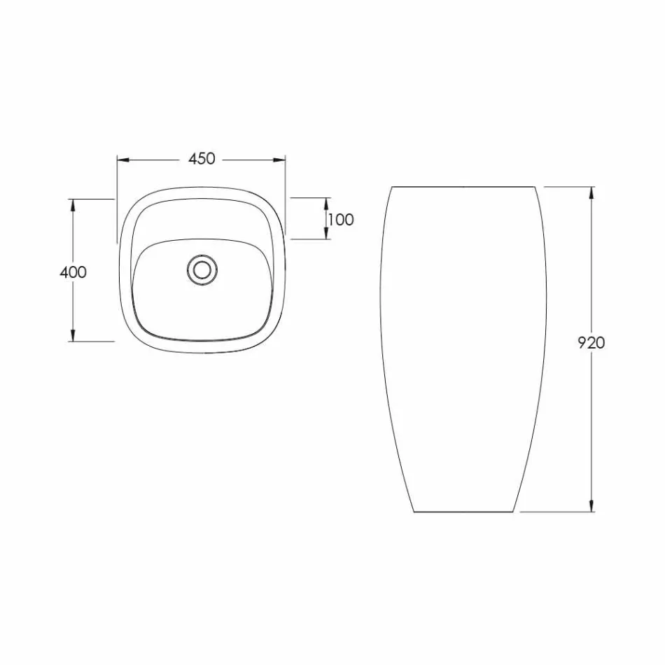 Moderne design vrijstaande keramische wastafel Gaiola, made in Italy Viadurini