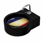 Vrijstaande zwarte keramische wastafel / ophanging gemaakt in Italy Tor Viadurini