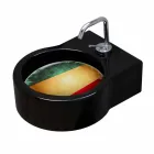 Vrijstaande zwarte keramische wastafel / ophanging gemaakt in Italy Tor Viadurini