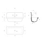 Wastafel rechthoekige keramiek met metaalbase gesuspendeerd Felipe Viadurini