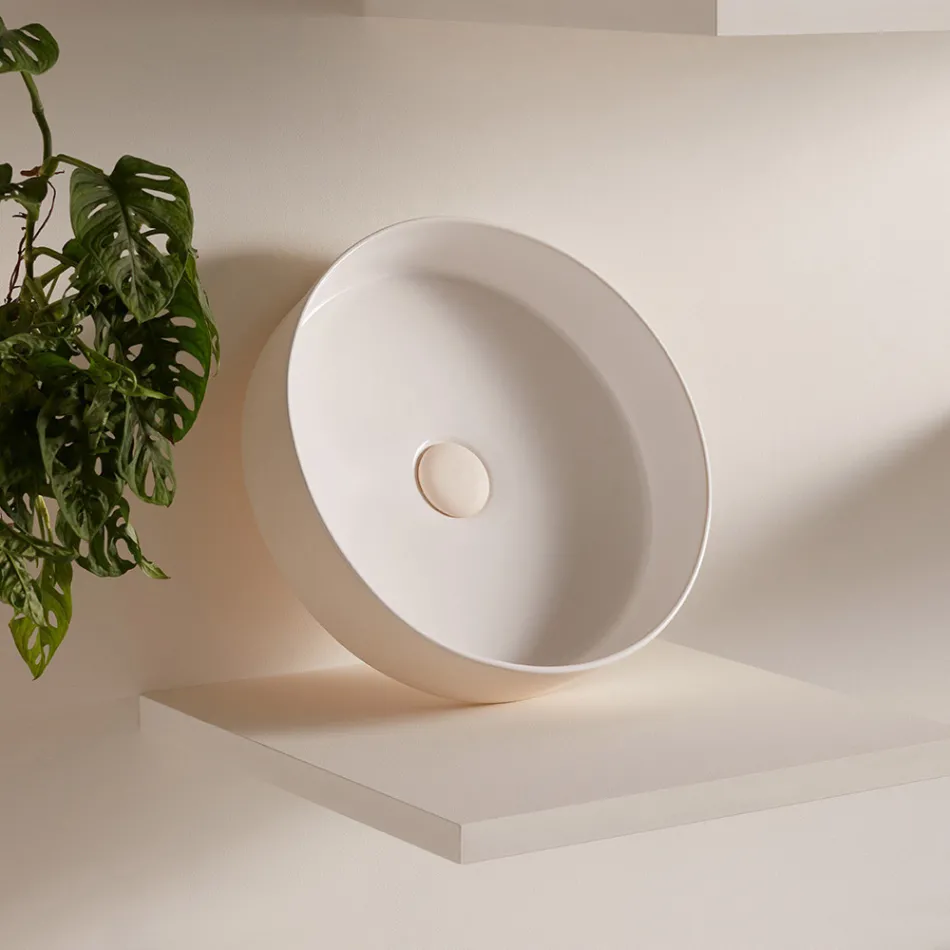 Wastafel van porselein met verschillende afwerkingen Made in Italy - Envelop Viadurini