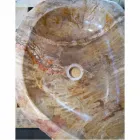 Houten wastafel Fossil Counter Goa enkel stuk Viadurini