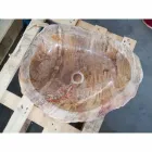 Houten wastafel Fossil Counter Goa enkel stuk Viadurini