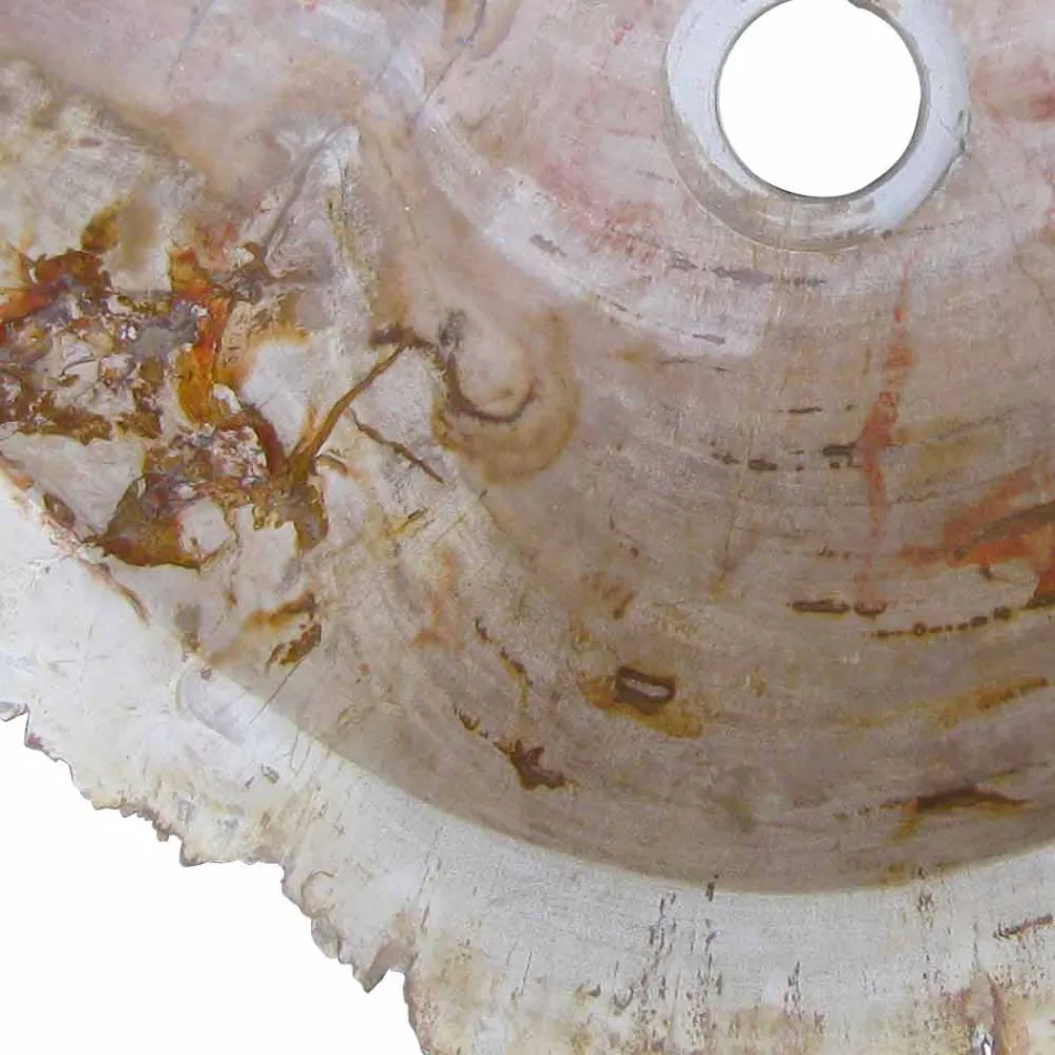 Houten wastafel Fossil Counter Goa enkel stuk Viadurini