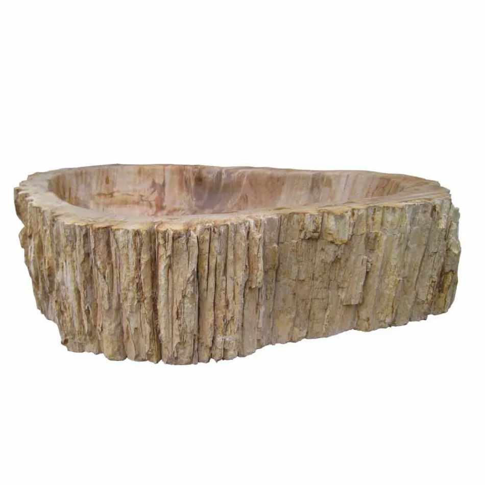 Houten wastafel Fossil Counter Goa enkel stuk Viadurini