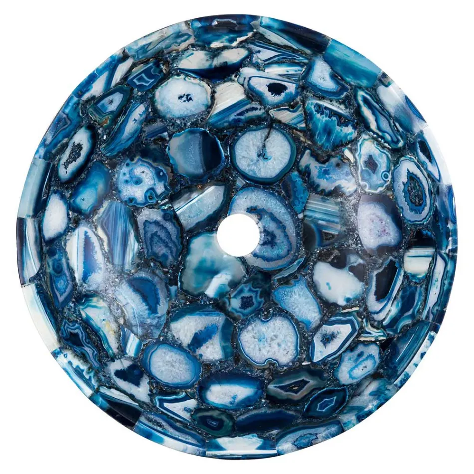 Sasha aanrecht agaat stenen wastafel, uniek handgemaakt stuk Viadurini