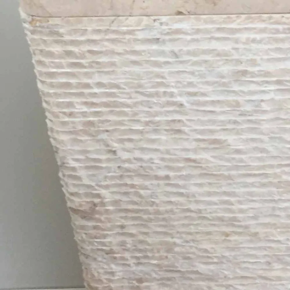 Wastafel in natuursteen met kolom Robin, wit stuk Viadurini