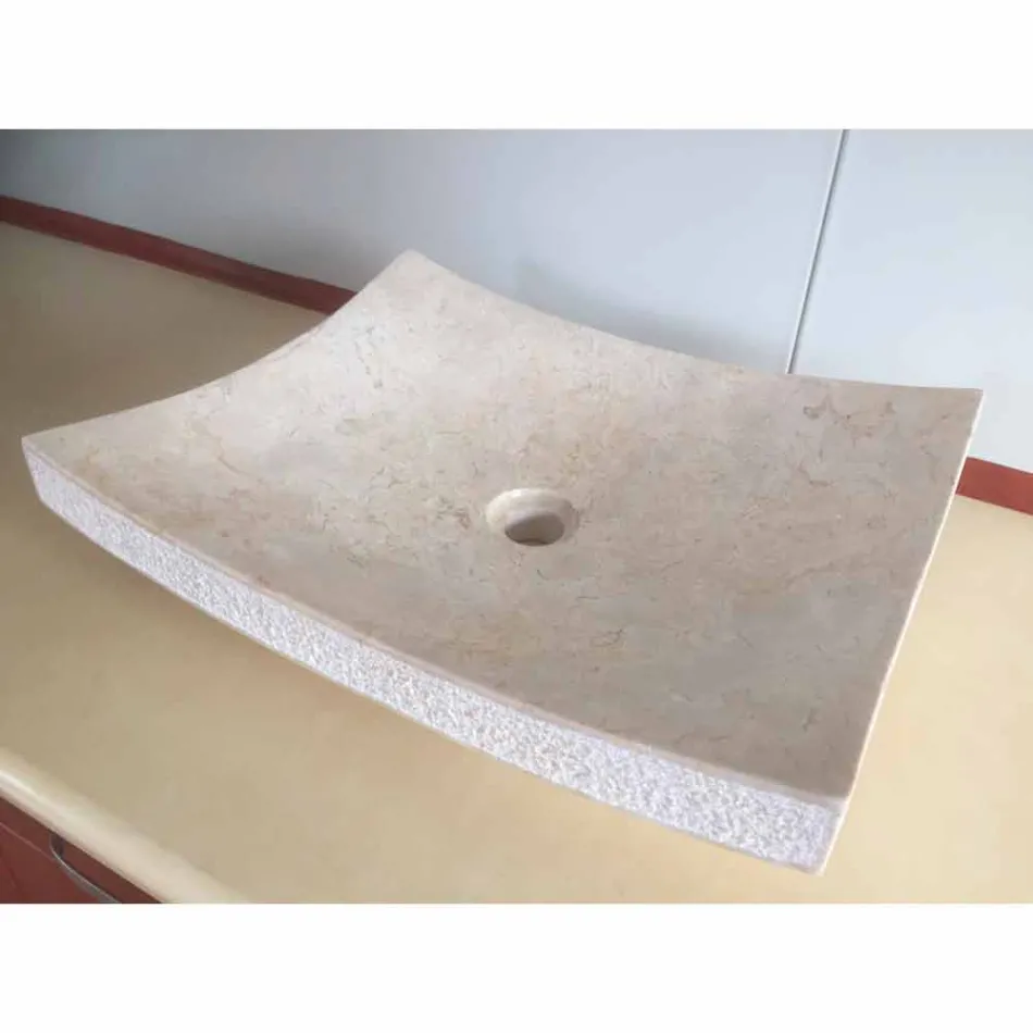 Wastafel in natuursteen van Love white design, uniek stuk Viadurini