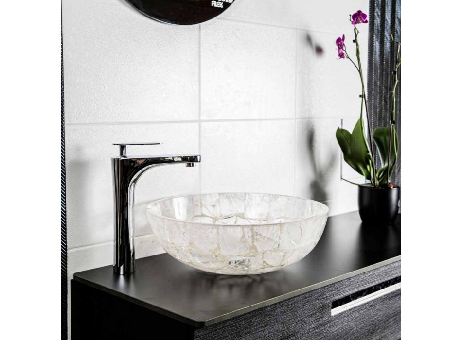 Design stenen aanrecht badkamer wastafel - Baceno Viadurini