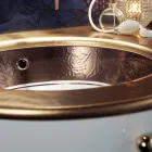 Ingebouwde spoelbak in Fire Clay met band in verschillende afwerkingen Made in Italy - Erioli Viadurini